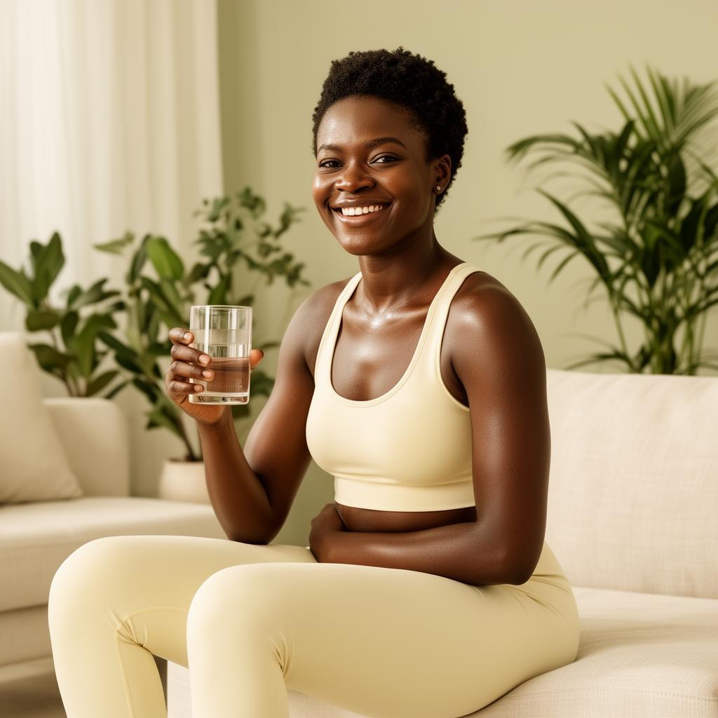 Before / lifestyle moment from her transformation